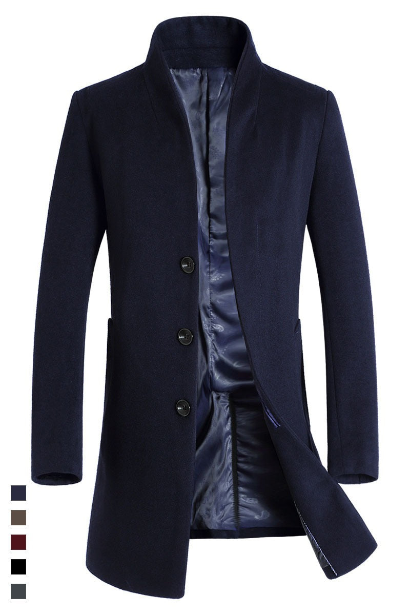men's woolen coat, European and American casual woolen windbreaker coat, large M-6XL in stock