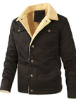 New men's plush cotton workwear casual jacket for spring and autumn seasons, men's jacket