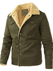 New men's plush cotton workwear casual jacket for spring and autumn seasons, men's jacket