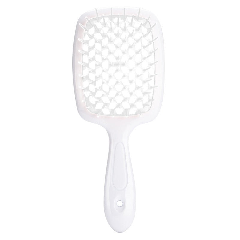 Peine de masaje hueco en forma de panal, peine de rejilla para cabello liso, peine de doble propósito para cabello liso seco y húmedo, peine para peinar cabello rizado y esponjoso