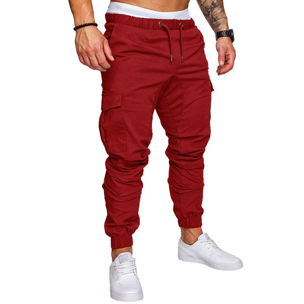 Pantalones de trabajo nuevos con múltiples bolsillos, pantalones casuales de tela tejida para hombre, leggings para hombre