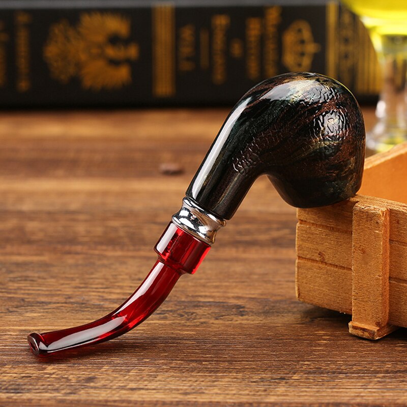 Snake Scale Resin Pipes Chimney Double Filter Wood Smoking Pipe Herb Tobacco Pipe Cigar Narguile Weed Grinder Smoke
