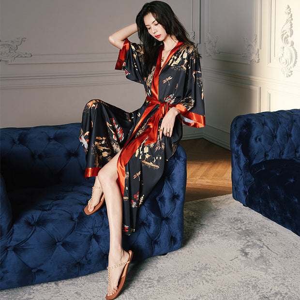 Satin Chiffon Pajamas Women's Light Luxury Style Plus Size Pajamas Ladies Spring And Summer Home Wear