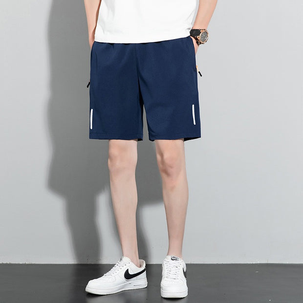 Pantalones cortos para hombre, nuevos pantalones de un solo cuarto, de color liso, rectos, de secado rápido, de seda helada, versión coreana, pantalones de playa grandes