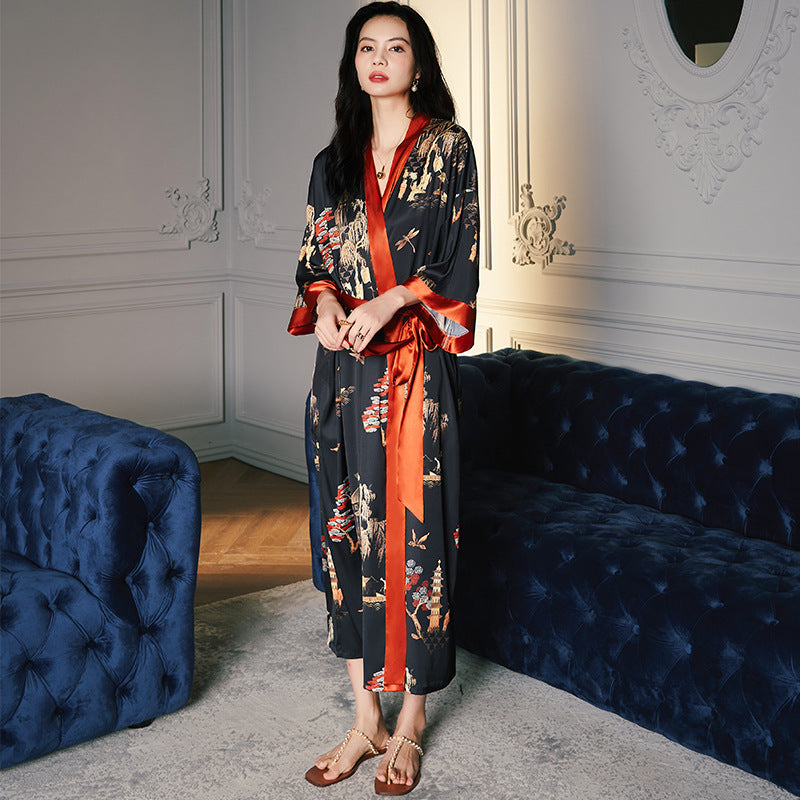 Satin Chiffon Pajamas Women's Light Luxury Style Plus Size Pajamas Ladies Spring And Summer Home Wear
