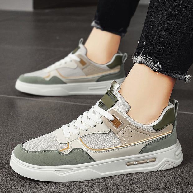 Nuevos zapatos de skate de colores para hombre con parte superior baja de malla, zapatos deportivos casuales transpirables, zapatos de tendencia de moda para hombre