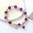 Korean Style Fashionable Simple Elegant Amethyst Beaded Bracelet