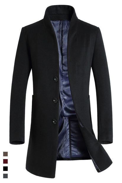 men's woolen coat, European and American casual woolen windbreaker coat, large M-6XL in stock