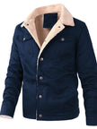 New men's plush cotton workwear casual jacket for spring and autumn seasons, men's jacket