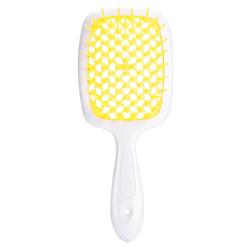 Peine de masaje hueco en forma de panal, peine de rejilla para cabello liso, peine de doble propósito para cabello liso seco y húmedo, peine para peinar cabello rizado y esponjoso