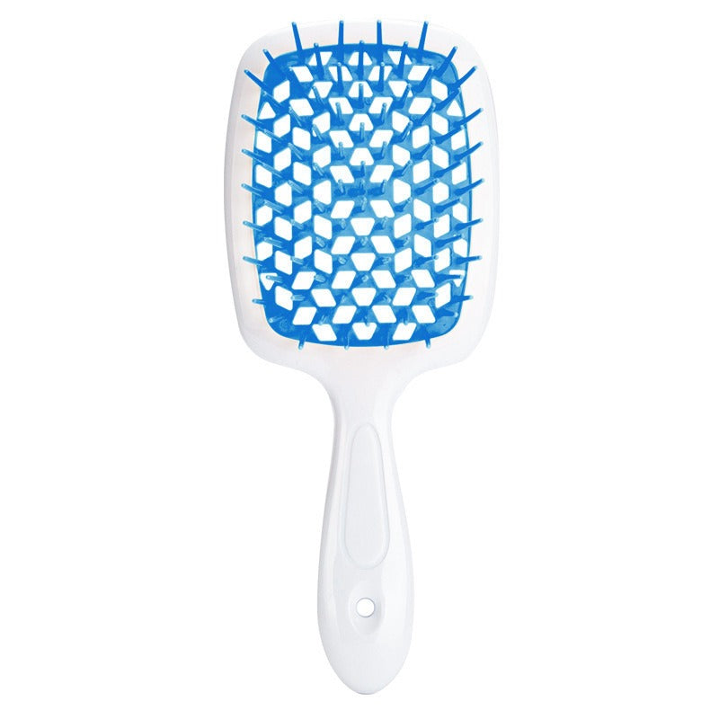 Peine de masaje hueco en forma de panal, peine de rejilla para cabello liso, peine de doble propósito para cabello liso seco y húmedo, peine para peinar cabello rizado y esponjoso