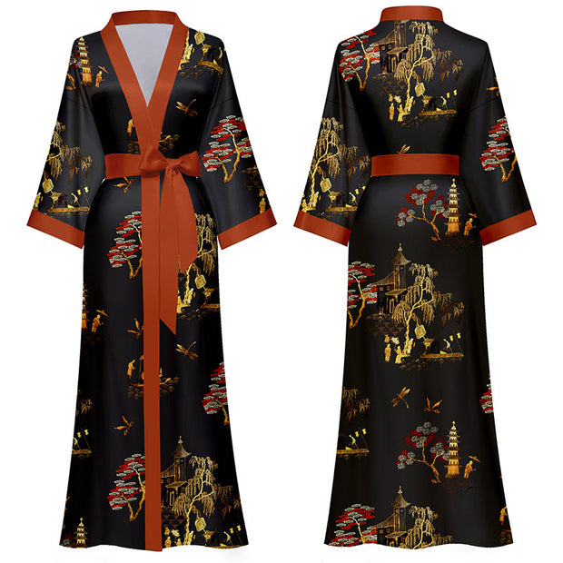Satin Chiffon Pajamas Women's Light Luxury Style Plus Size Pajamas Ladies Spring And Summer Home Wear