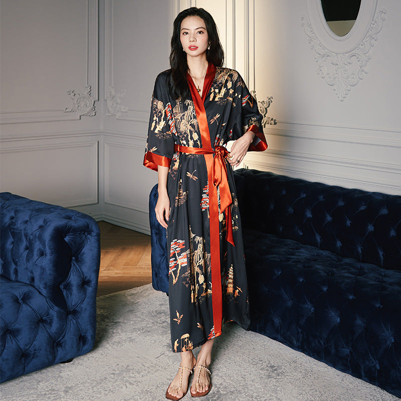 Satin Chiffon Pajamas Women's Light Luxury Style Plus Size Pajamas Ladies Spring And Summer Home Wear