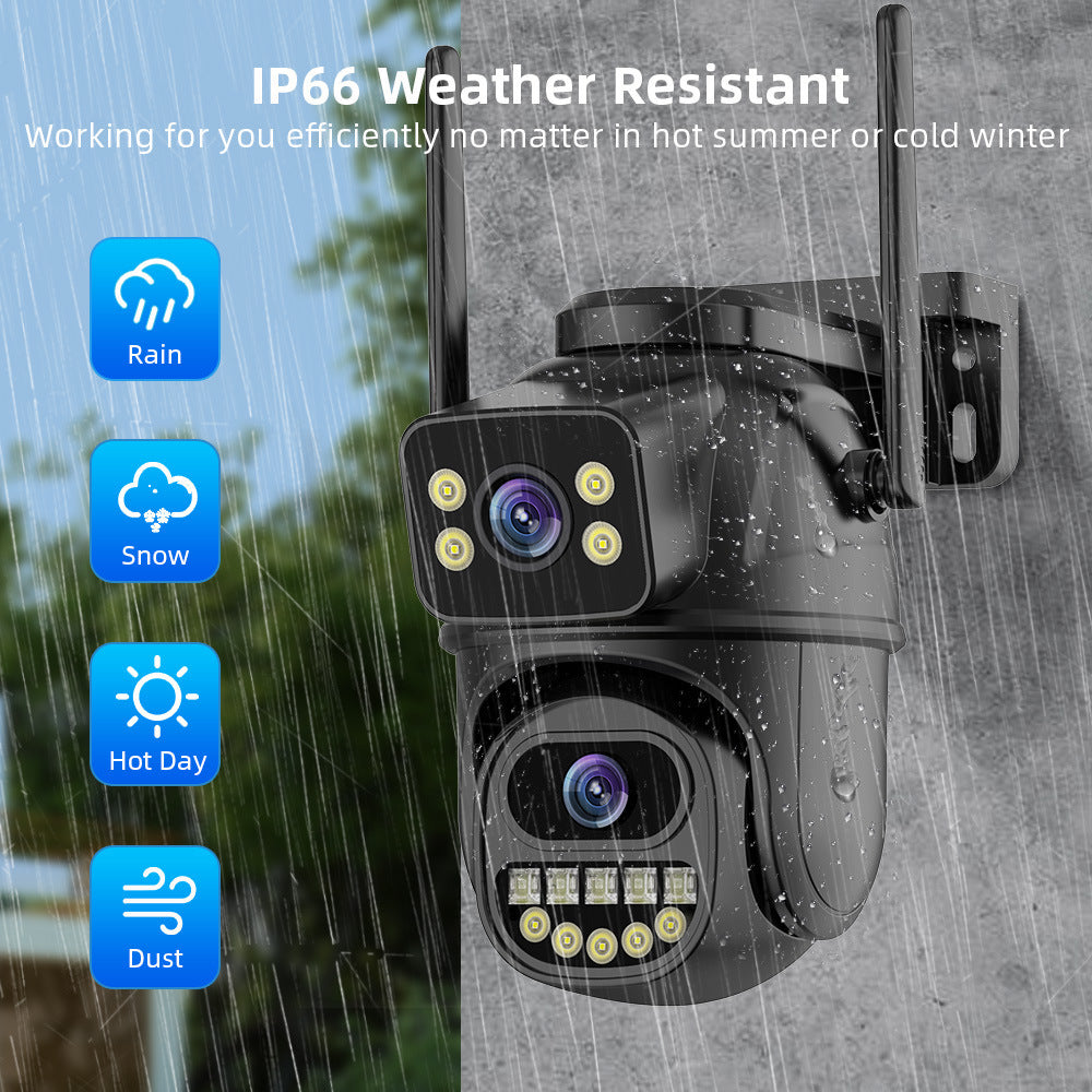 Dual screen wireless 360 degree mobile remote outdoor WiFi camera monitoring