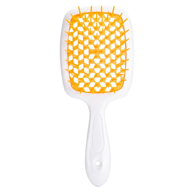 Peine de masaje hueco en forma de panal, peine de rejilla para cabello liso, peine de doble propósito para cabello liso seco y húmedo, peine para peinar cabello rizado y esponjoso