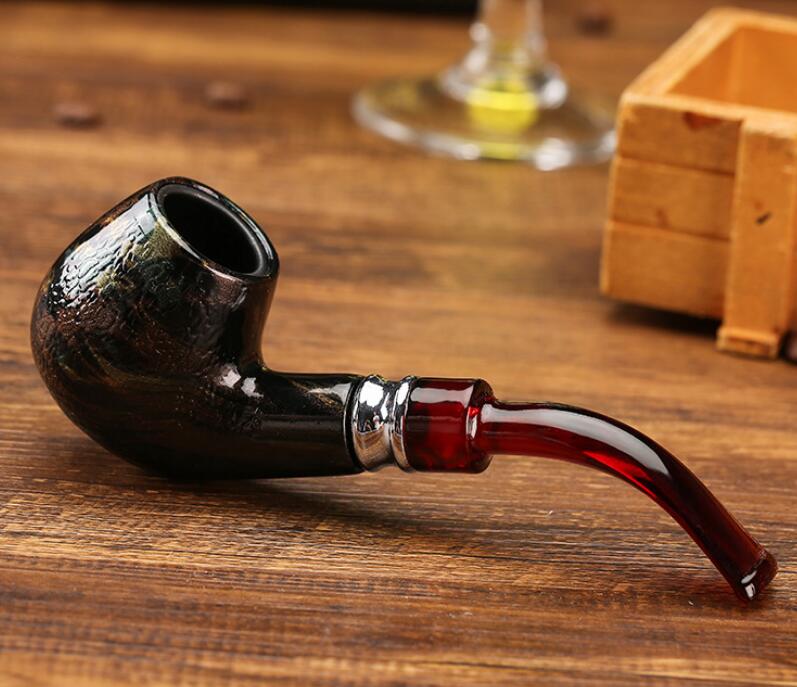 Snake Scale Resin Pipes Chimney Double Filter Wood Smoking Pipe Herb Tobacco Pipe Cigar Narguile Weed Grinder Smoke