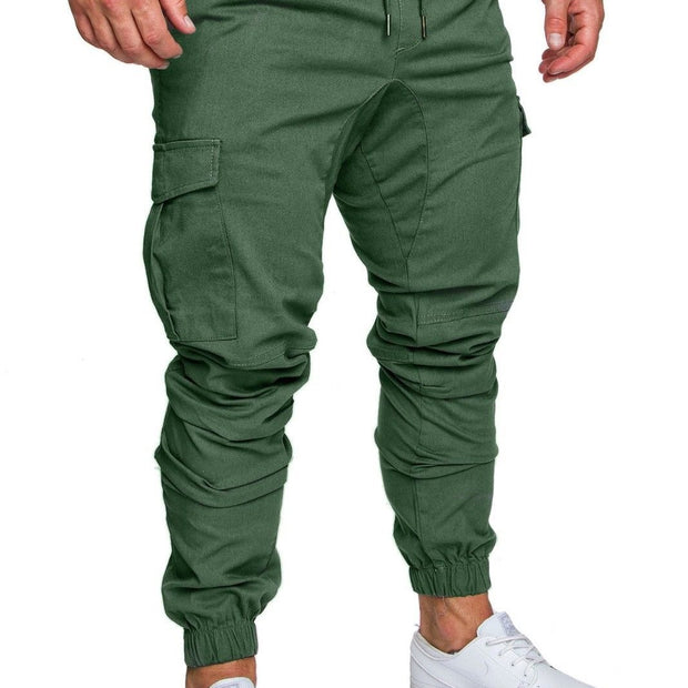 Pantalones de trabajo nuevos con múltiples bolsillos, pantalones casuales de tela tejida para hombre, leggings para hombre