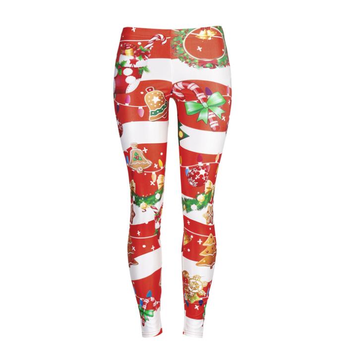 Snowflake Tree Leggings Women Plus Size Leggins Christmas Bell Autumn Winter Festival Legging