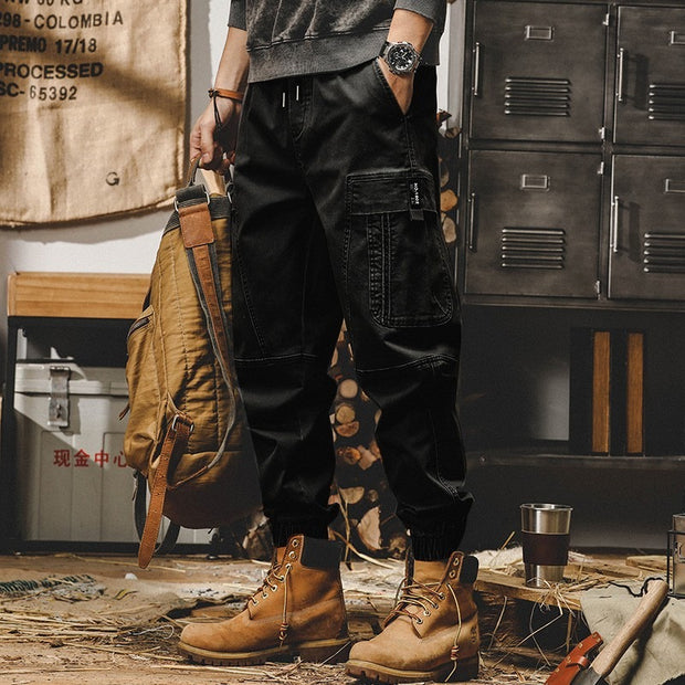 American heavy weight retro work pants, men's autumn loose straight tube trendy casual pants, men's spring and autumn wide leg leggings