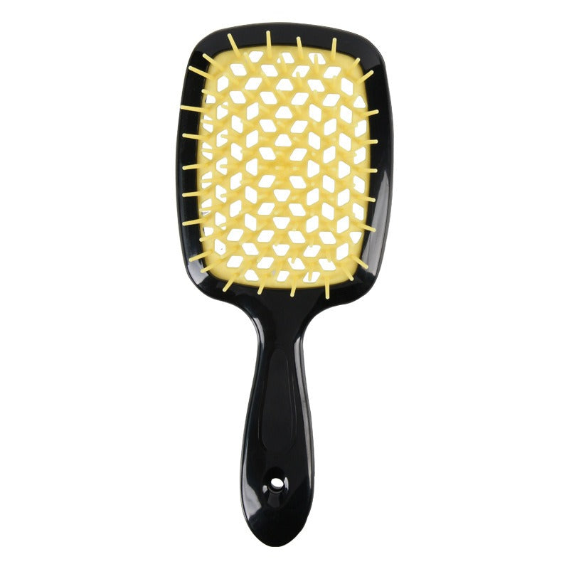 Peine de masaje hueco en forma de panal, peine de rejilla para cabello liso, peine de doble propósito para cabello liso seco y húmedo, peine para peinar cabello rizado y esponjoso