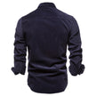 Men's Autumn Cotton Basic Japanese Corduroy Business Shirt Slim Casual Shirt New Long Sleeve Coat