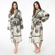 New US Dollar Printed Nightgown Couple Hooded Nightgown Flannel Bathrobe Personality Nightgown