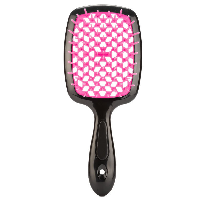 Peine de masaje hueco en forma de panal, peine de rejilla para cabello liso, peine de doble propósito para cabello liso seco y húmedo, peine para peinar cabello rizado y esponjoso