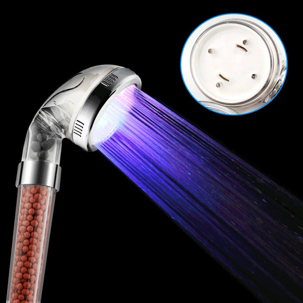 Hongdec Bathroom LED Multicolor 7 Colors Rainbow SPA Ionic Filter hand held Shower head