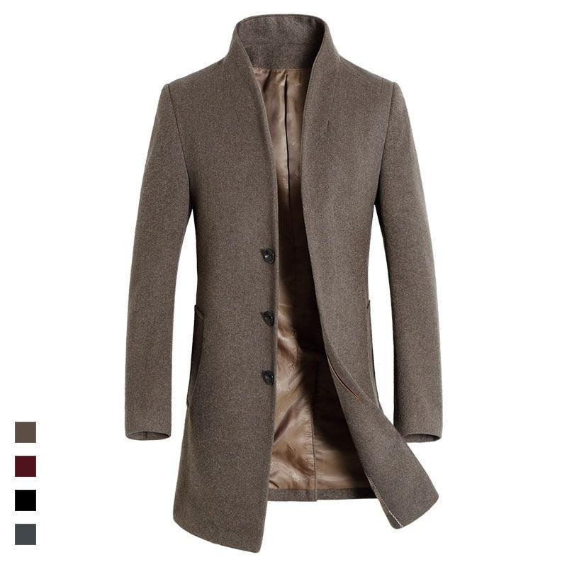 men's woolen coat, European and American casual woolen windbreaker coat, large M-6XL in stock