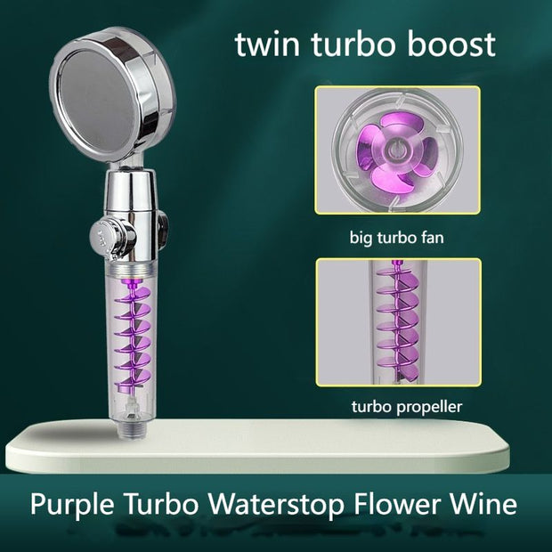 Supercharged Shower Water Purification Filtration Bathroom Shower Head Hand Held Shower Shower Head Double Large Turbo Cyclone
