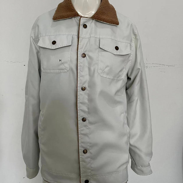 Men's jacket with plush cotton fabric, casual jacket, men's jacket