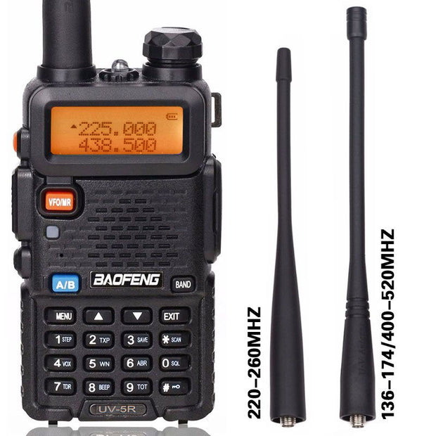BaoFeng BF-UV5R Tri-Band Walkie Talkie 136-174Mhz 220-260Mhz/400-520Mhz+2 AntennaTwo Way Amatuer Portable ham Radio up of UV-5R