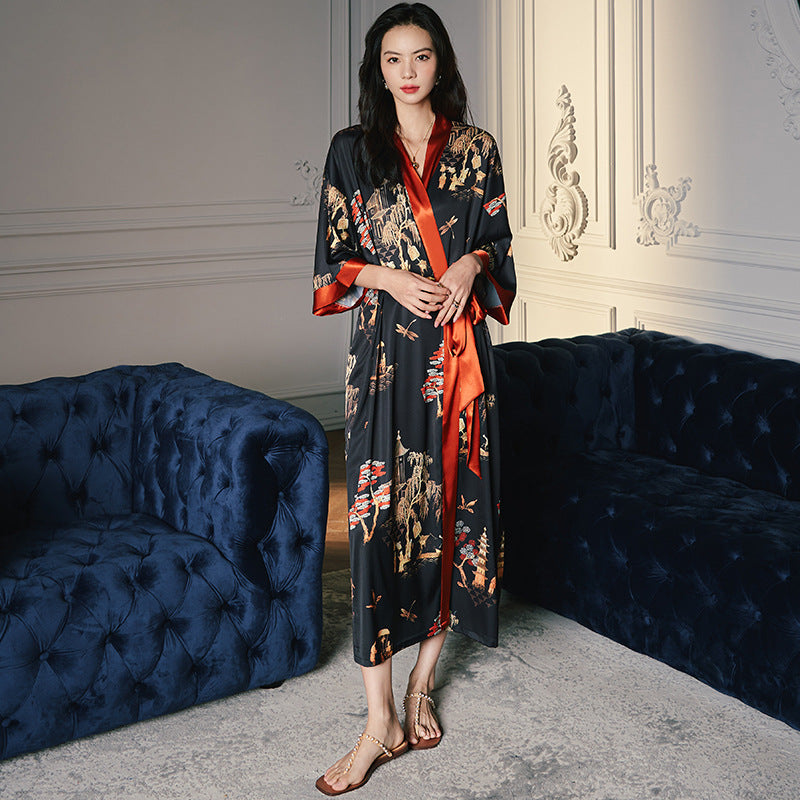 Satin Chiffon Pajamas Women's Light Luxury Style Plus Size Pajamas Ladies Spring And Summer Home Wear