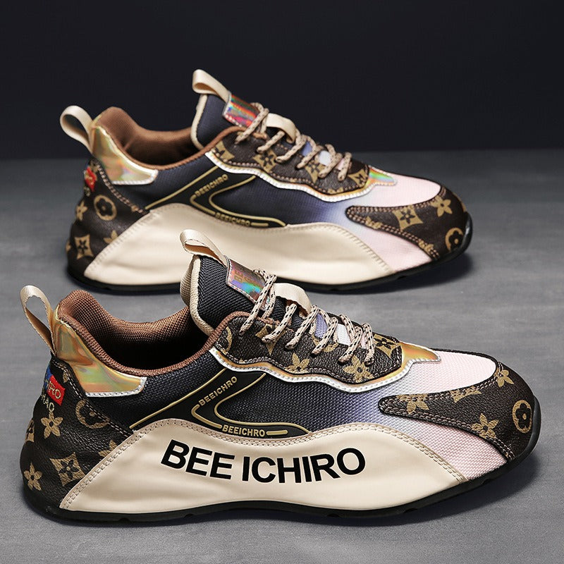 Men's Shoes Colorful Package Bottom Shoes Comfortable Leather Inside High Casual Sports Trend