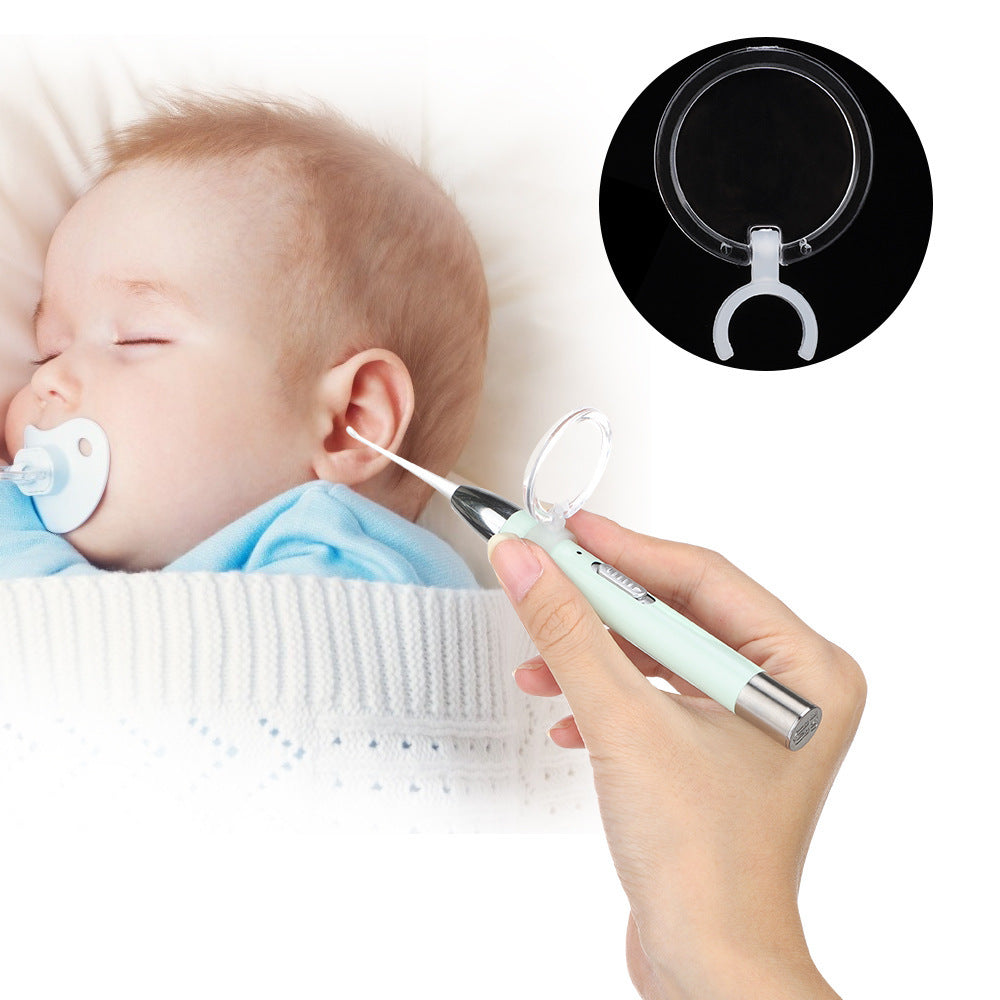 Illuminated Ear Scoop Ear Cleaner Pick Earmuff Ear Pick Visual Ear Scoop Children's Luminous Earwax Tweezers Set