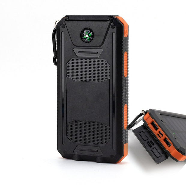 Strong waterproof solar mobile power supply 20000mah Compass mobile phone solar power bank