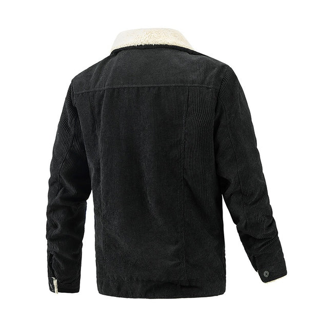 New Men's Corduroy Plush Jacket Fashion Casual Coat Fashion Men's Wear