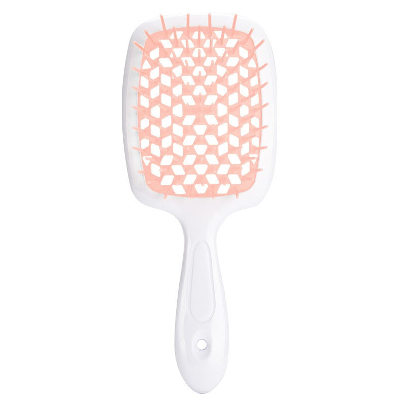 Peine de masaje hueco en forma de panal, peine de rejilla para cabello liso, peine de doble propósito para cabello liso seco y húmedo, peine para peinar cabello rizado y esponjoso