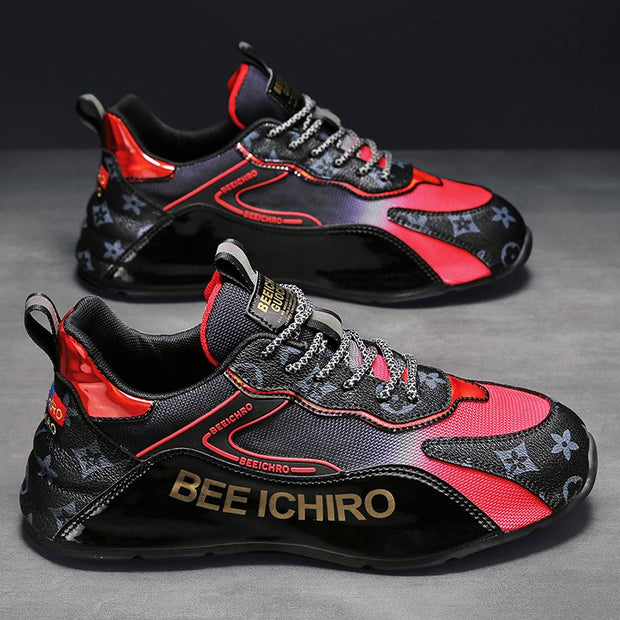 Men's Shoes Colorful Package Bottom Shoes Comfortable Leather Inside High Casual Sports Trend