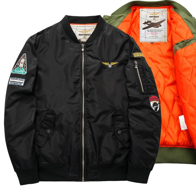 Ma1 Thick And Thin Army Green Military Motorcycle Ma-1 aviator Pilot Air Men Bomber Jacket