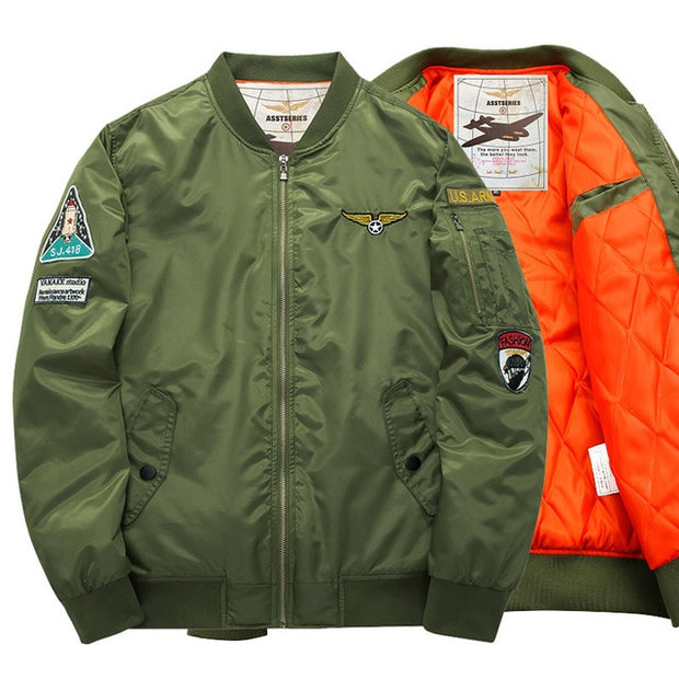 Ma1 Thick And Thin Army Green Military Motorcycle Ma-1 aviator Pilot Air Men Bomber Jacket