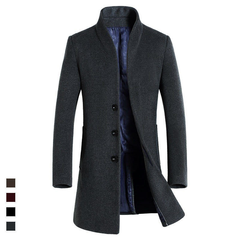 men's woolen coat, European and American casual woolen windbreaker coat, large M-6XL in stock