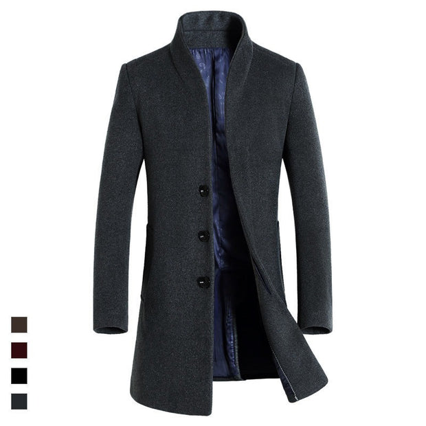 men's woolen coat, European and American casual woolen windbreaker coat, large M-6XL in stock