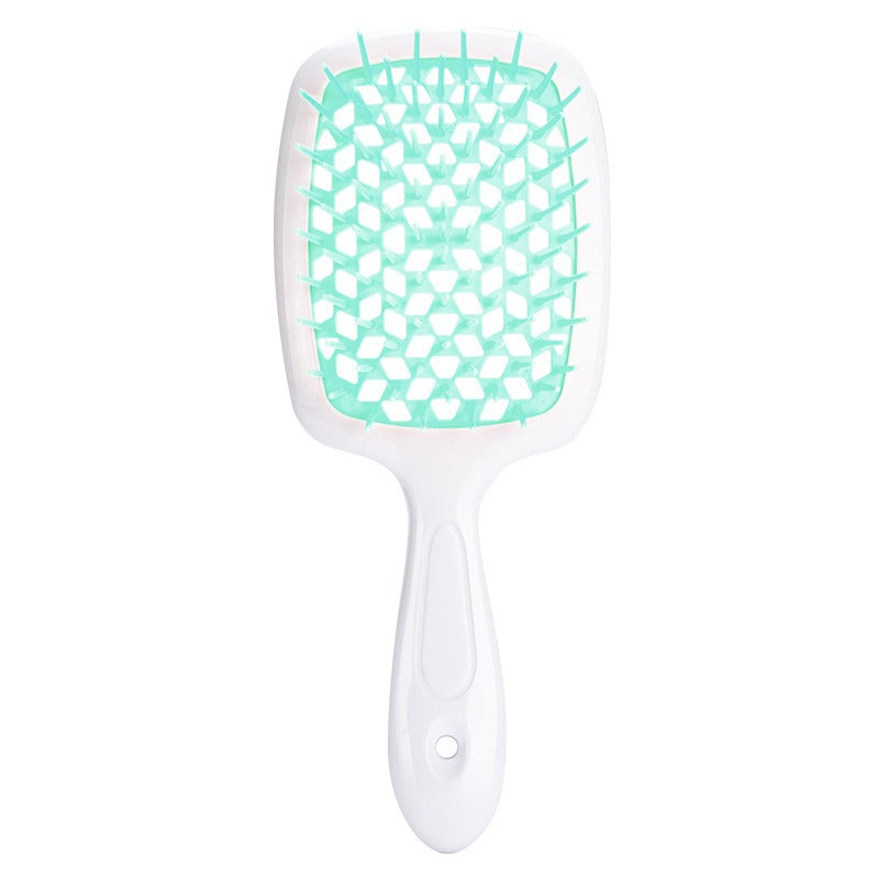 Peine de masaje hueco en forma de panal, peine de rejilla para cabello liso, peine de doble propósito para cabello liso seco y húmedo, peine para peinar cabello rizado y esponjoso