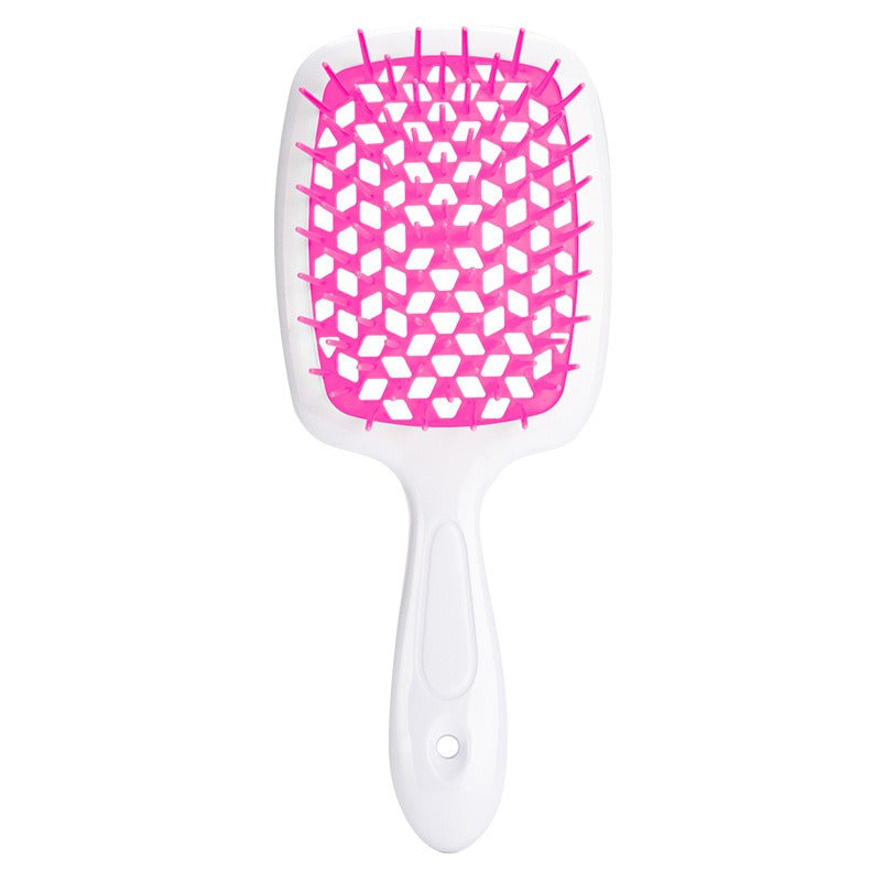 Peine de masaje hueco en forma de panal, peine de rejilla para cabello liso, peine de doble propósito para cabello liso seco y húmedo, peine para peinar cabello rizado y esponjoso