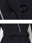 Gabardina para mujer con volantes, mangas acampanadas, cintura alta con cinturón, elegante abrigo largo superlargo, abrigo informal nuevo de otoño 