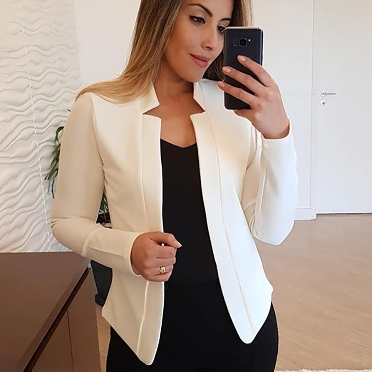 Spring And Summer Small Suit Long Sleeve Solid Color Cardigan Coat Women's Suit