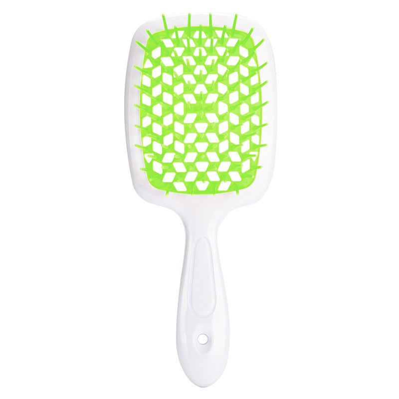 Peine de masaje hueco en forma de panal, peine de rejilla para cabello liso, peine de doble propósito para cabello liso seco y húmedo, peine para peinar cabello rizado y esponjoso