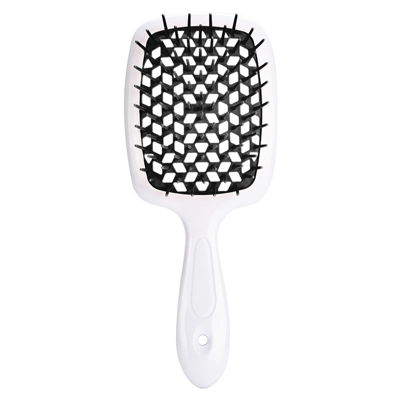 Peine de masaje hueco en forma de panal, peine de rejilla para cabello liso, peine de doble propósito para cabello liso seco y húmedo, peine para peinar cabello rizado y esponjoso