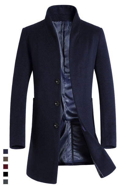 men's woolen coat, European and American casual woolen windbreaker coat, large M-6XL in stock